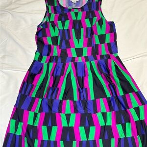 Jude Connally Multicolor Geometric Midi Dress